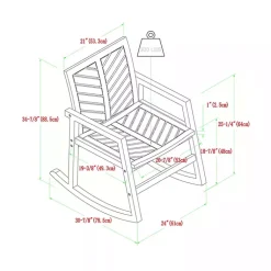 Kirklands Home Outdoor Seating|Dark Chevron Outdoor Rocking Chair Brown