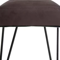 Kirklands Home Benches & Ottomans|Dark Leather Tufted Panel Bench Brown