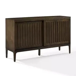 Kirklands Home Cabinets & Sideboards|Dark Slatted Sliding Door Sideboard Brown