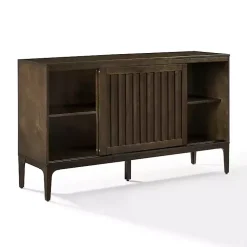 Kirklands Home Cabinets & Sideboards|Dark Slatted Sliding Door Sideboard Brown