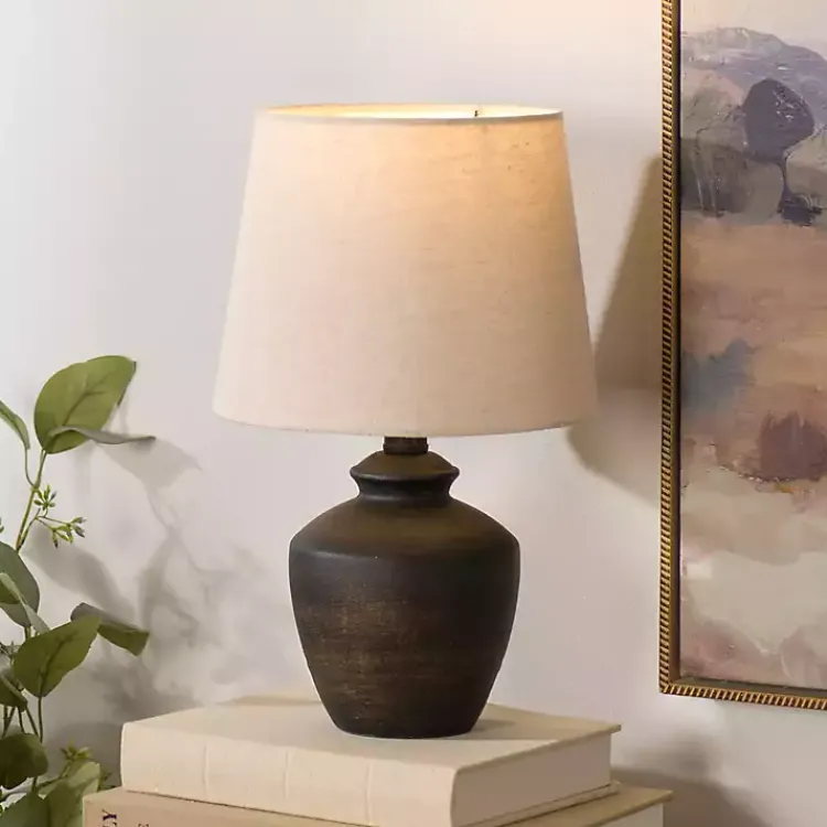 Kirklands Home Table Lamps|Dark Brown Textured Table Lamp Tan