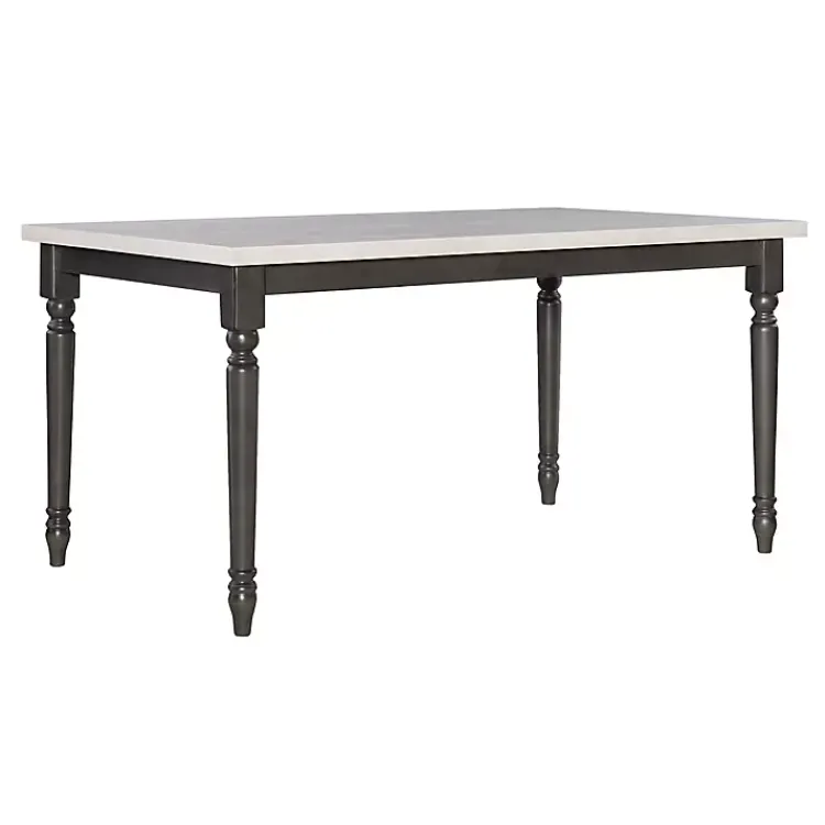 Kirklands Home Dining Tables|Dark Gray & White Traditional Dining Table