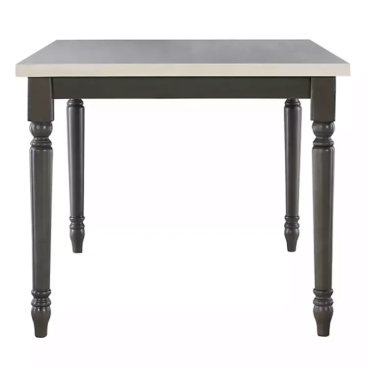 Kirklands Home Dining Tables|Dark Gray & White Traditional Dining Table