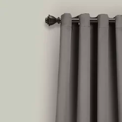 Kirklands Home Curtains & Drapes|Dark Blackout Curtain Panel Set, 120 in. Gray