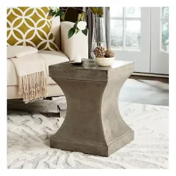 Kirklands Home Outdoor Tables|Dark Concrete Pedestal Accent Table Gray