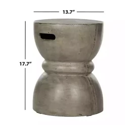 Kirklands Home Outdoor Tables|Dark Drum Accent Table with Handles Gray