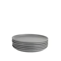 Kirklands Home Dinnerware|Dark Linear Salad Plates, Set of 6 Gray