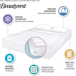 Kirklands Home Bed Sheets|Dark Rich Cooling Cotton Queen Sheet Set Gray