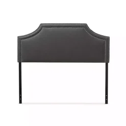 Kirklands Home Beds & Headboards|Dark Scalloped Corner Queen Headboard Gray