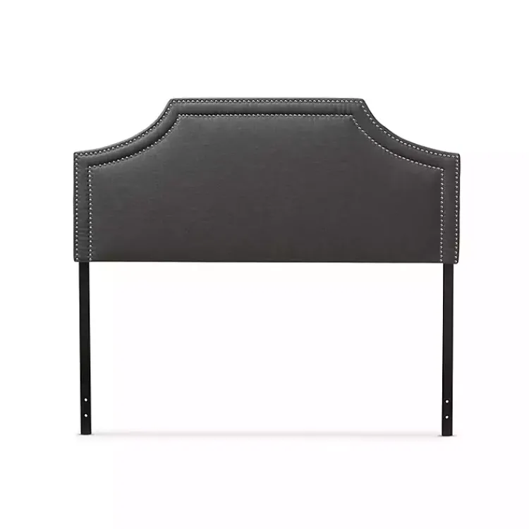 Kirklands Home Beds & Headboards|Dark Scalloped Corner Queen Headboard Gray