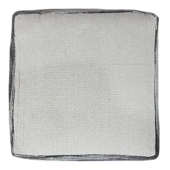 Online Dark Gray Tasseled Static Geo Cotton Square Pouf Poufs & Floor Cushions