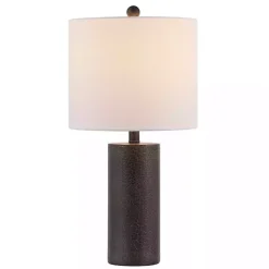 Kirklands Home Table Lamps|Dark Gray Textured Nori Table Lamp White