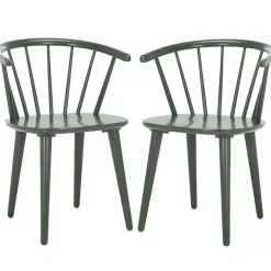 Kirklands Home Dining Chairs|Dark Blanchard Dining Chairs, Set of 2 Green