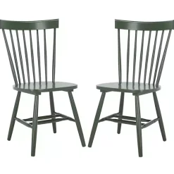 Kirklands Home Dining Chairs|Dark Parker Spindle Dining Chairs, Set of 2 Green