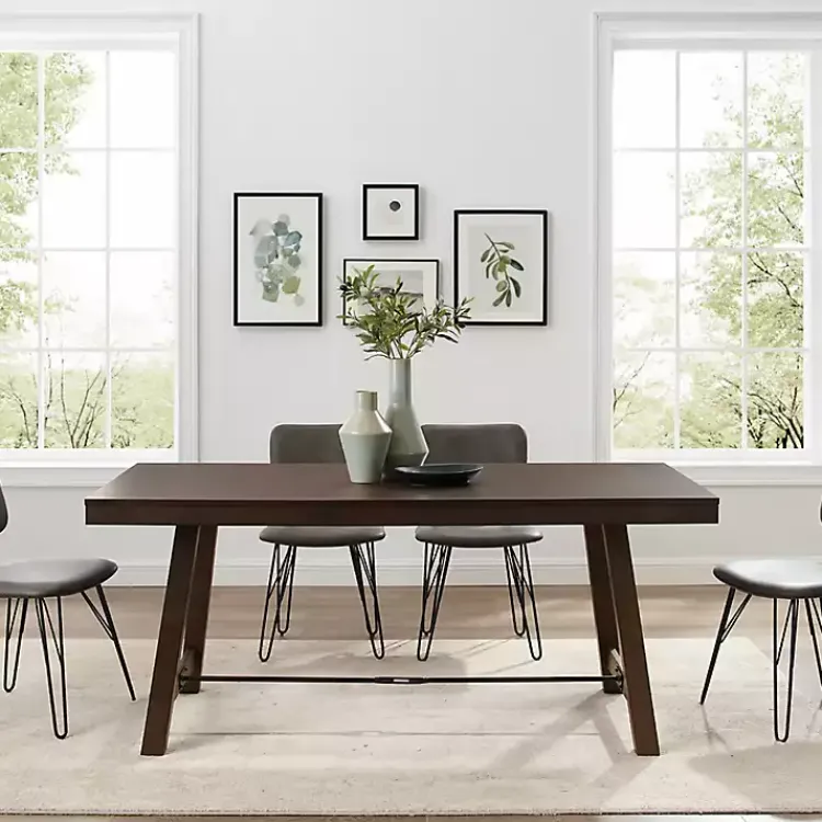 Kirklands Home Dining Tables|Dark Oak Wood Rustic Dining Table