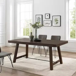 Kirklands Home Dining Tables|Dark Oak Wood Rustic Dining Table