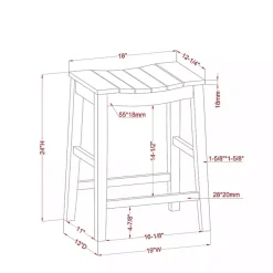 Kirklands Home Bar Stools & Counter Height Stools|Dark Oak Wood Whitcombe Counter Stools, Set of 2 Brown