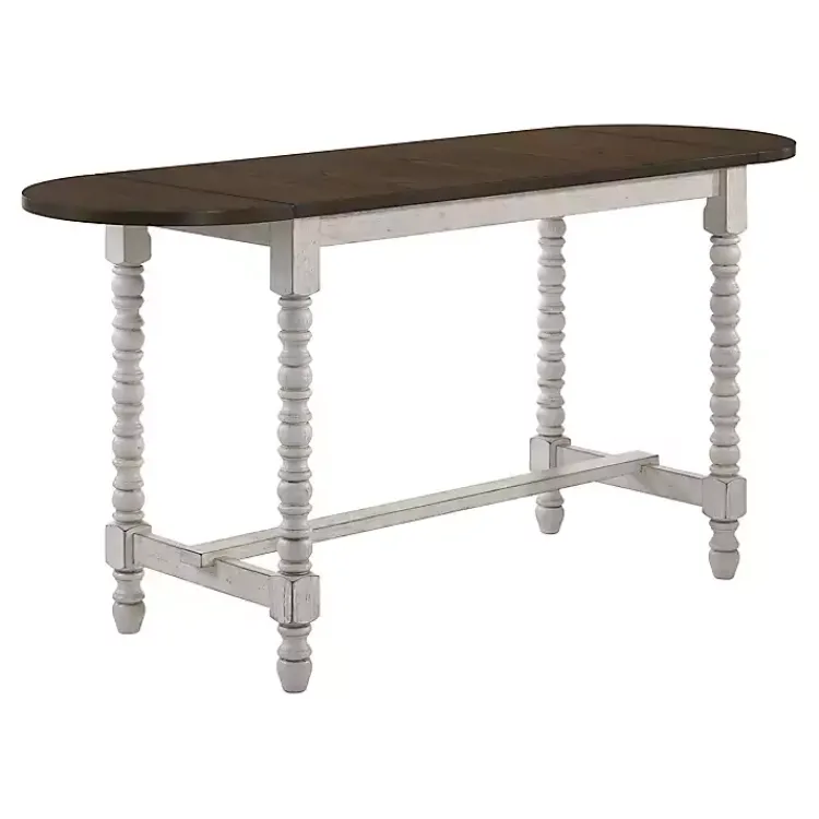 Kirklands Home Dining Tables|Dark Walnut & White Wood Ema Counter Height Table Brown