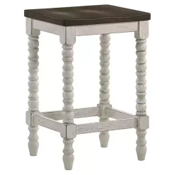 Kirklands Home Bar Stools & Counter Height Stools|Dark Walnut & White Wood Ema 2-pc. Counter Stools Brown