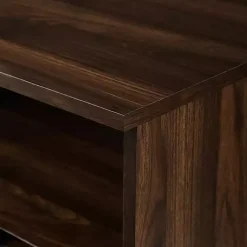 Kirklands Home Cabinets & Sideboards|Dark Walnut Angled Door Wooden Sideboard Cabinet Brown