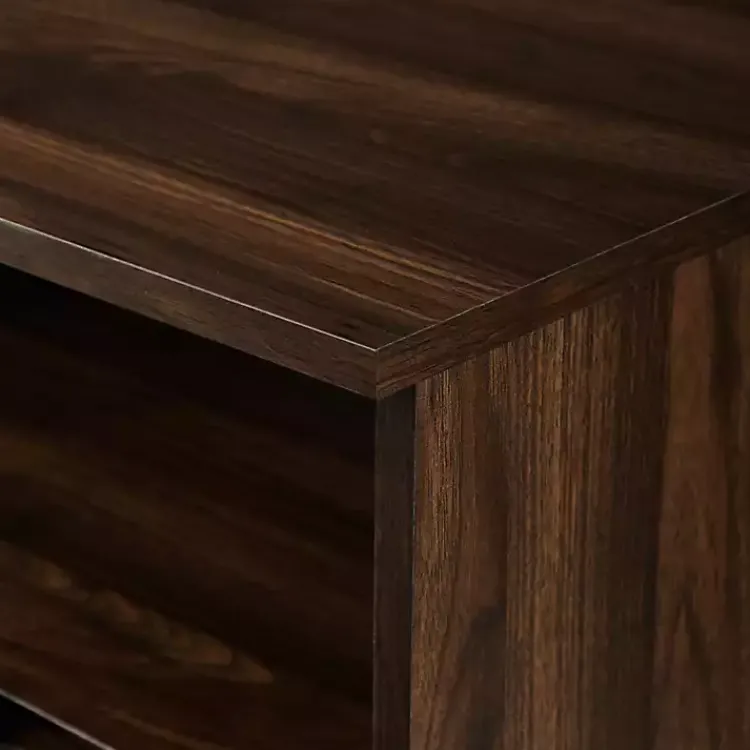 Kirklands Home Cabinets & Sideboards|Dark Walnut Angled Door Wooden Sideboard Cabinet Brown