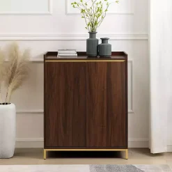 Kirklands Home Cabinets & Sideboards|Dark Walnut Capri 6-Bottle Cubby Cabinet Brown