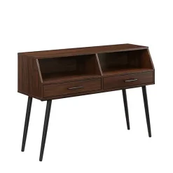 Kirklands Home Console Tables|Dark Walnut 2-Drawer Henry Console Table Brown