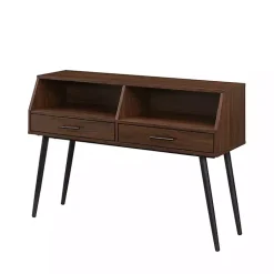 Kirklands Home Console Tables|Dark Walnut 2-Drawer Henry Console Table Brown
