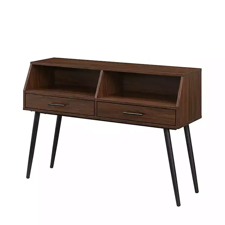 Kirklands Home Console Tables|Dark Walnut 2-Drawer Henry Console Table Brown