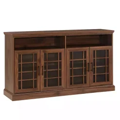 Kirklands Home Tv Stands & Media Consoles|Dark Walnut Glass Door Classic TV Stand Brown
