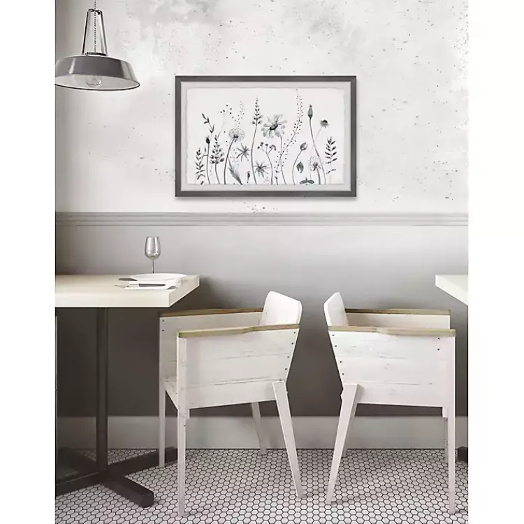 Kirklands Home Framed Art|Deckled Gray Flower Fields Framed Art Print