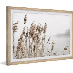 Kirklands Home Framed Art|Deckled Lakeside Grass Framed Art Print
