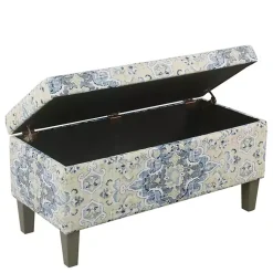 Kirklands Home Benches & Ottomans|Decorative Antique Storage Bench Blue