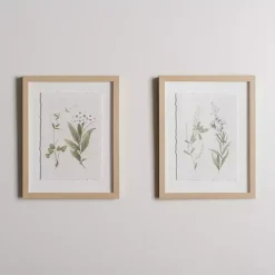 Kirklands Home Framed Art|Delicate Botanical Framed Art Prints, Set of 2 White
