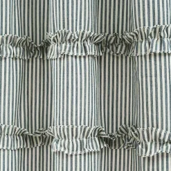 Kirklands Home Shower Curtains|Denim Vintage Stripe Shower Curtain Blue