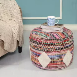 Discount Diamond Tufted Chindi Pouf Poufs & Floor Cushions