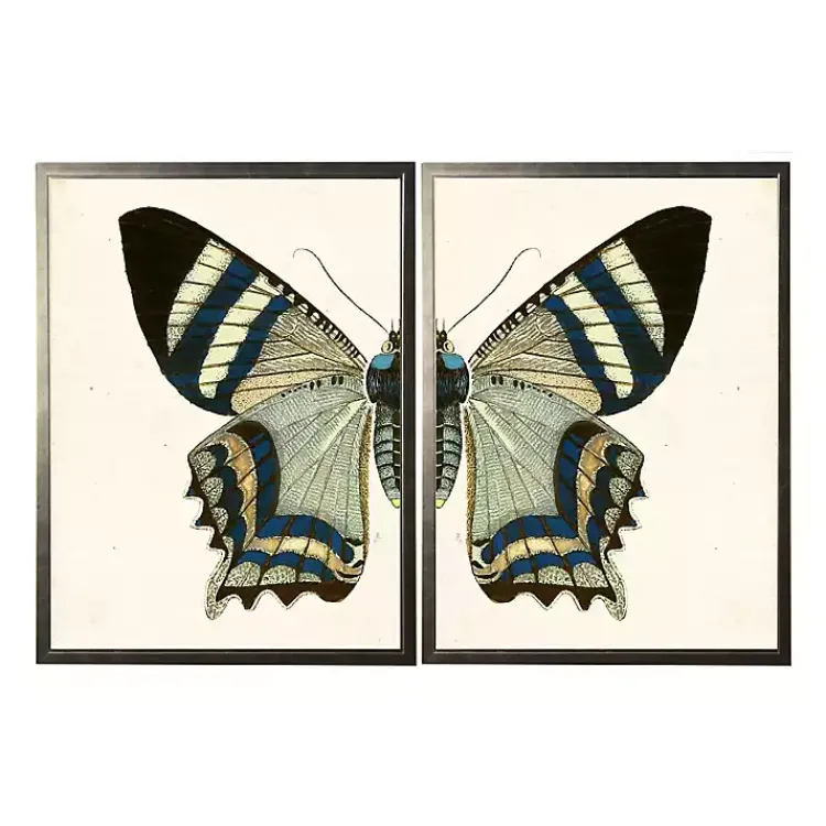 Kirklands Home Framed Art|Diptych Butterfly Framed Art Print, Set of 2
