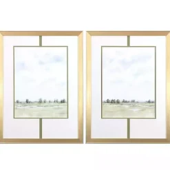Kirklands Home Framed Art|Distant View Framed Art Prints, Set of 2 White