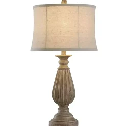 Kirklands Home Table Lamps|Distressed Brown Spindle Table Lamp Tan