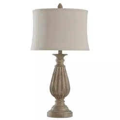 Kirklands Home Table Lamps|Distressed Brown Spindle Table Lamp Tan