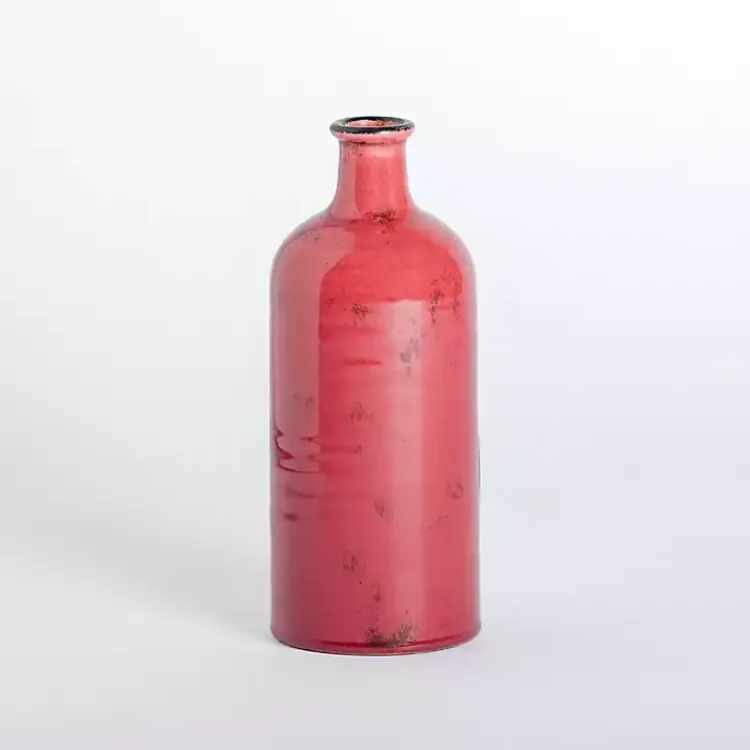 Online Distressed Cranberry Ceramic Table Vase Vases