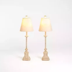 Kirklands Home Buffet Lamps|Distressed Cream Buffet Lamps, Set of 2 Tan