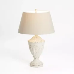 Kirklands Home Table Lamps|Distressed Cream Hadley Table Lamp Ivory