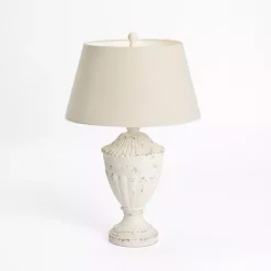 Kirklands Home Table Lamps|Distressed Cream Hadley Table Lamp Ivory