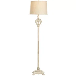 Kirklands Home Floor Lamps|Distressed Fleur-de-lis Floor Lamp Tan
