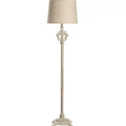 Kirklands Home Floor Lamps|Distressed Fleur-de-lis Floor Lamp Tan