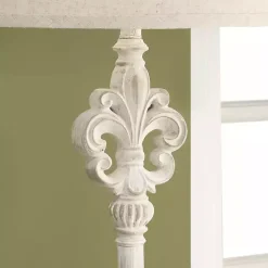 Kirklands Home Floor Lamps|Distressed Fleur-de-lis Floor Lamp Tan