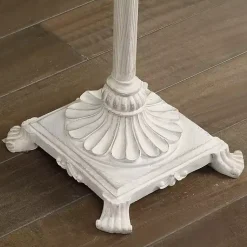 Kirklands Home Floor Lamps|Distressed Fleur-de-lis Floor Lamp Tan