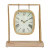 New Distressed Gold Frame Square Tabletop Clock Decorative Accents