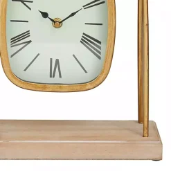 New Distressed Gold Frame Square Tabletop Clock Decorative Accents